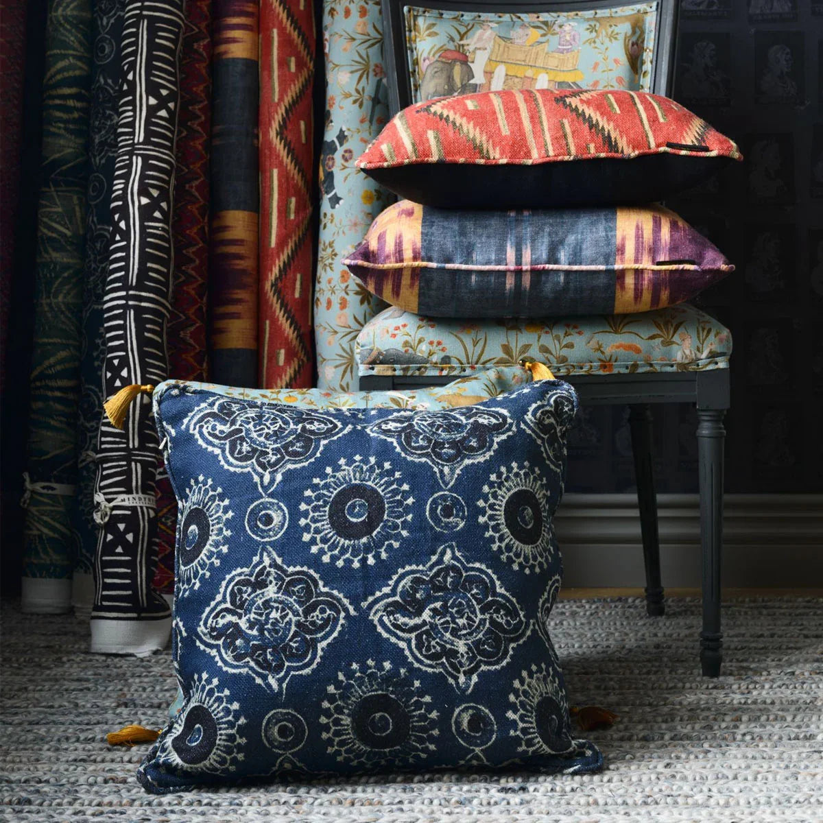 Ajrak Linen Fabric - Mind The Gap