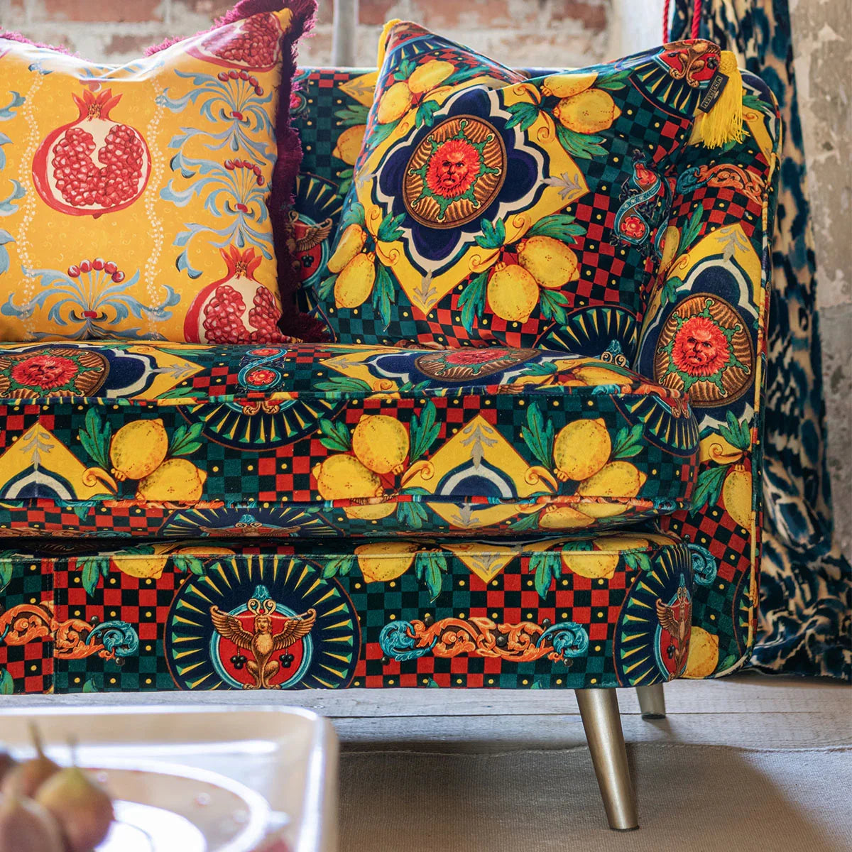 Amalfi Blue Velvet Cushion - Mind The Gap