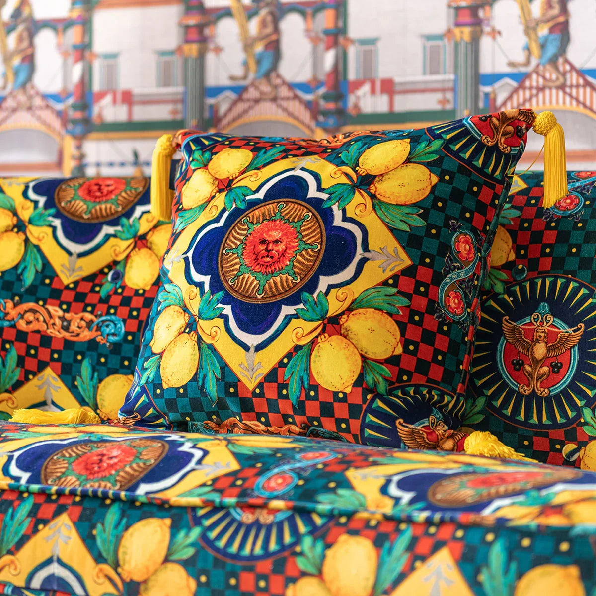 Amalfi Blue Velvet Cushion - Mind The Gap