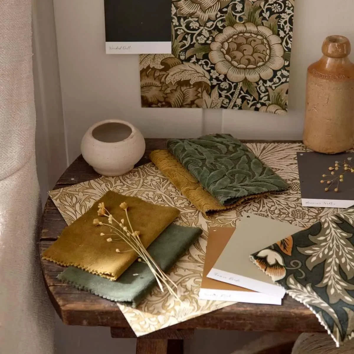 Artichoke Velvet Fabric - Morris & Co