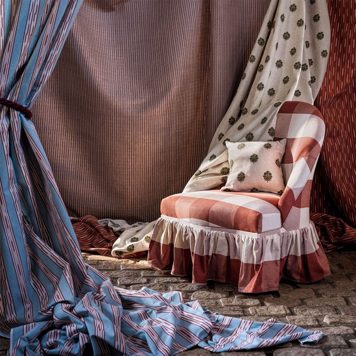 Batak Check Fabric - Sanderson