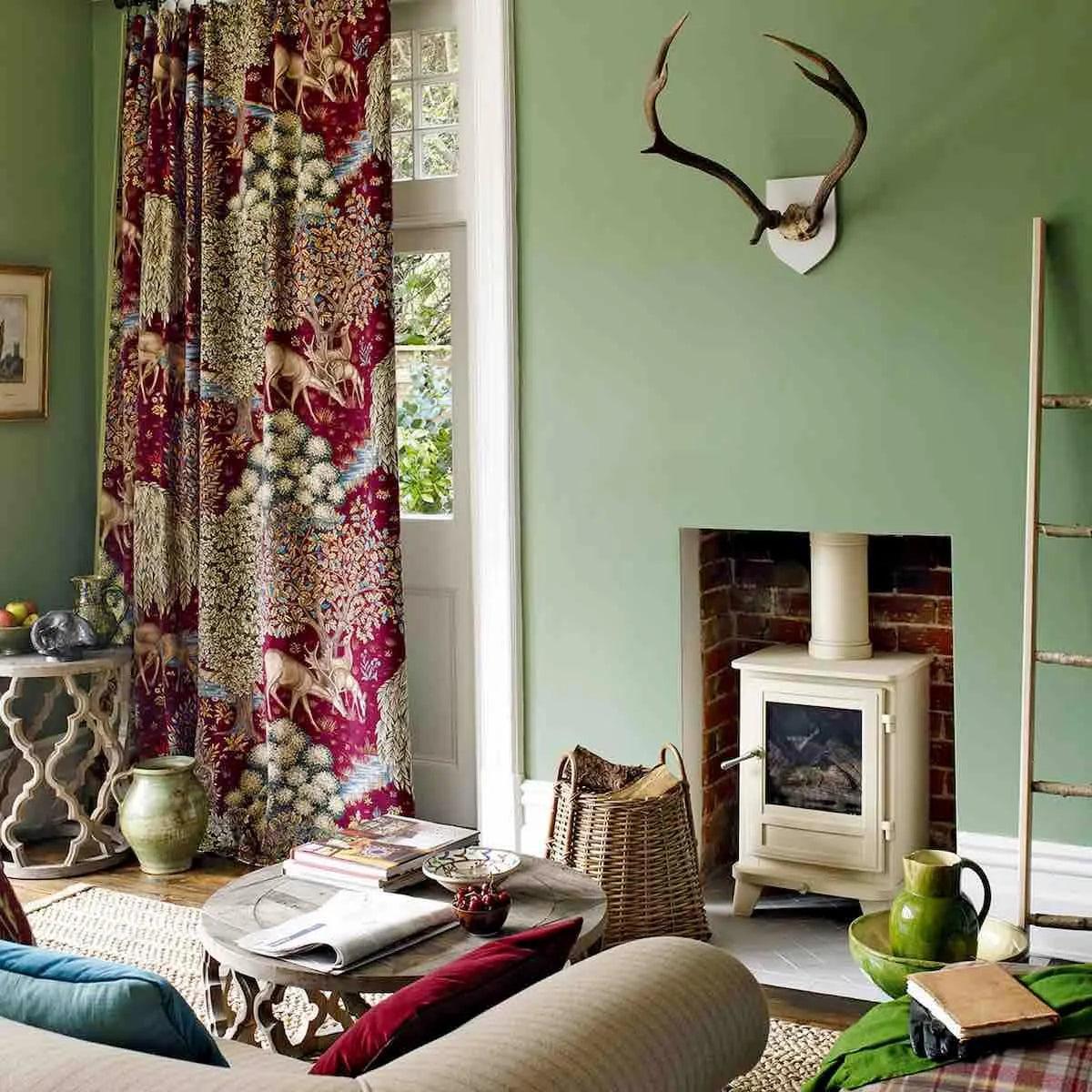 The Brook Tapestry Red Velvet Fabric - Morris & Co