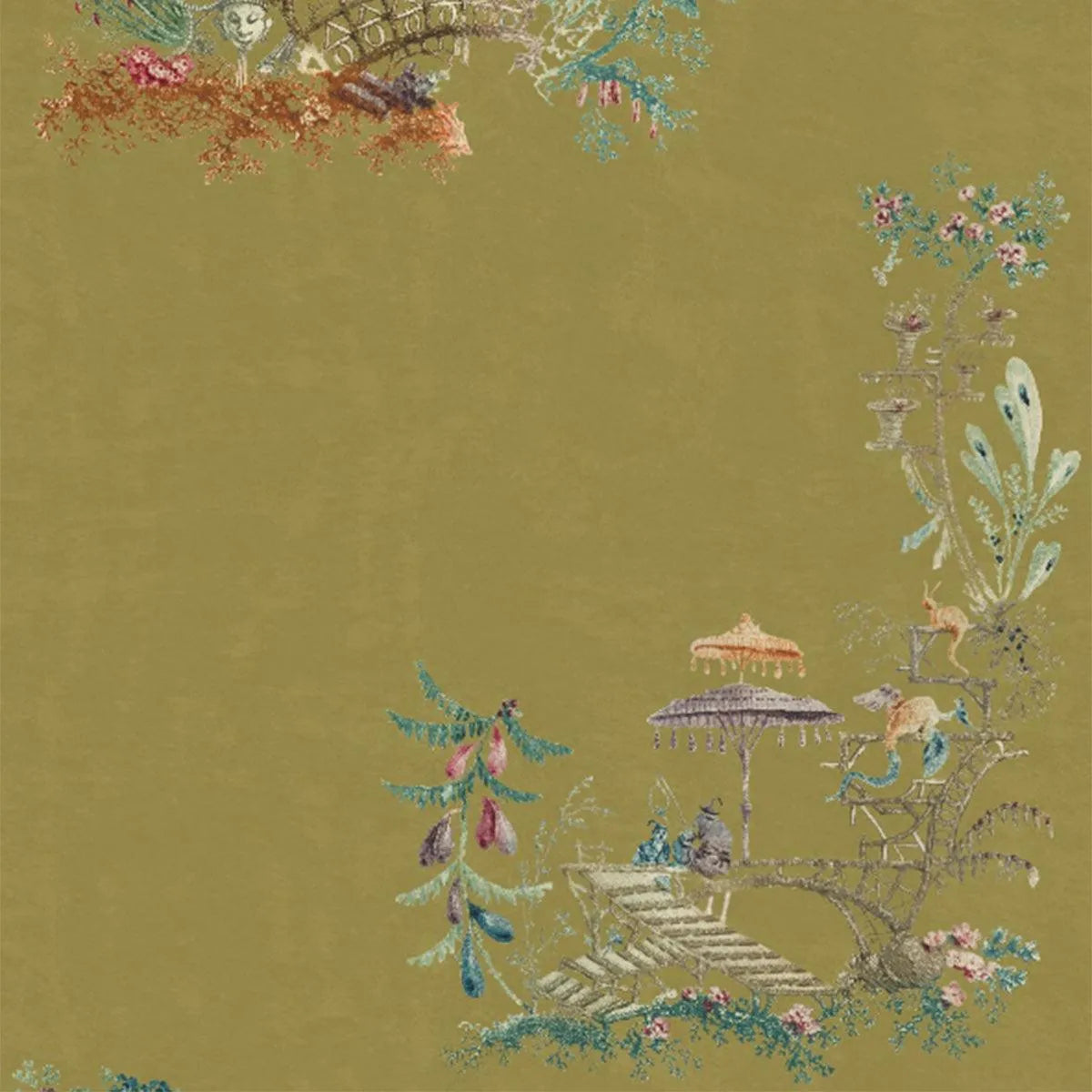 Chinoiserie Velvet Fabric - Mind The Gap
