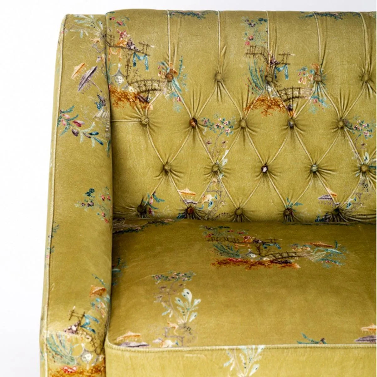 Chinoiserie Velvet Fabric - Mind The Gap