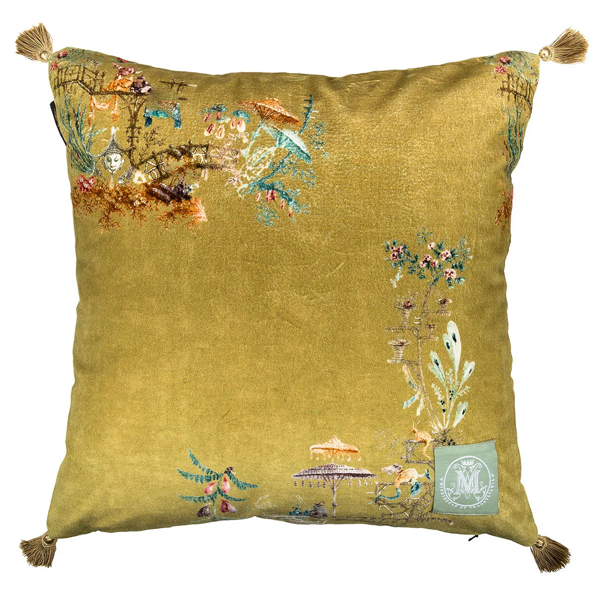 Chinoiserie Velvet Cushion - Mind The Gap