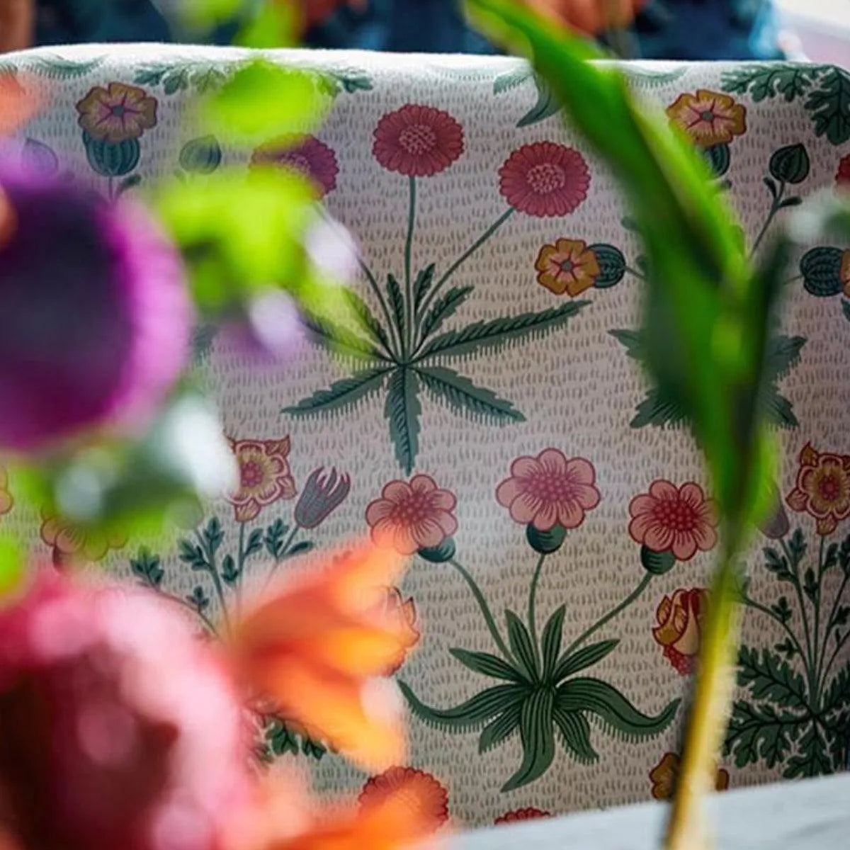 Daisy Strawberry Fields Fabric - Morris & Co