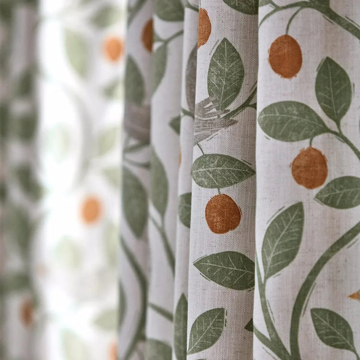 Damson Tree Brick/Fennel Fabric - Sanderson