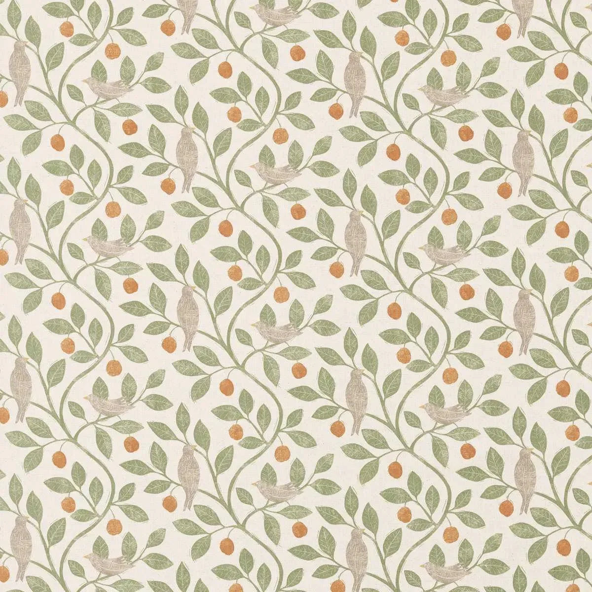 Damson Tree Brick/Fennel Fabric - Sanderson