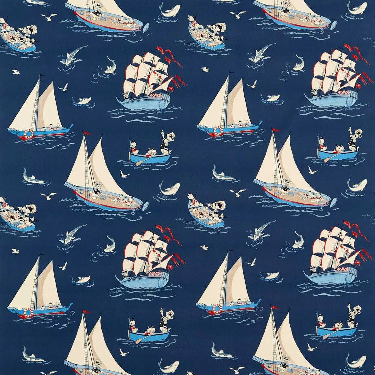 Donald Nautical Fabric - Sanderson X Disney