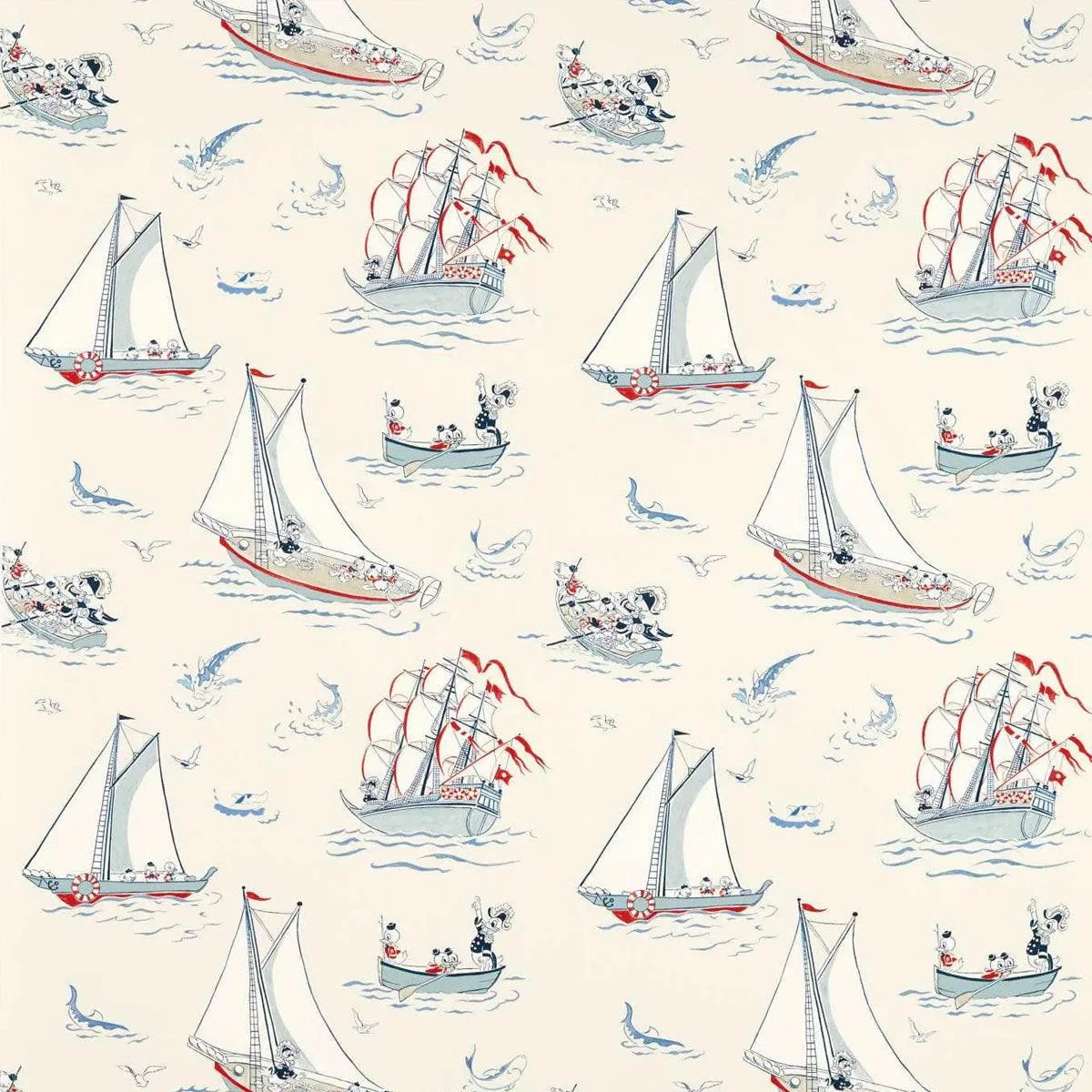 Donald Nautical Fabric - Sanderson X Disney