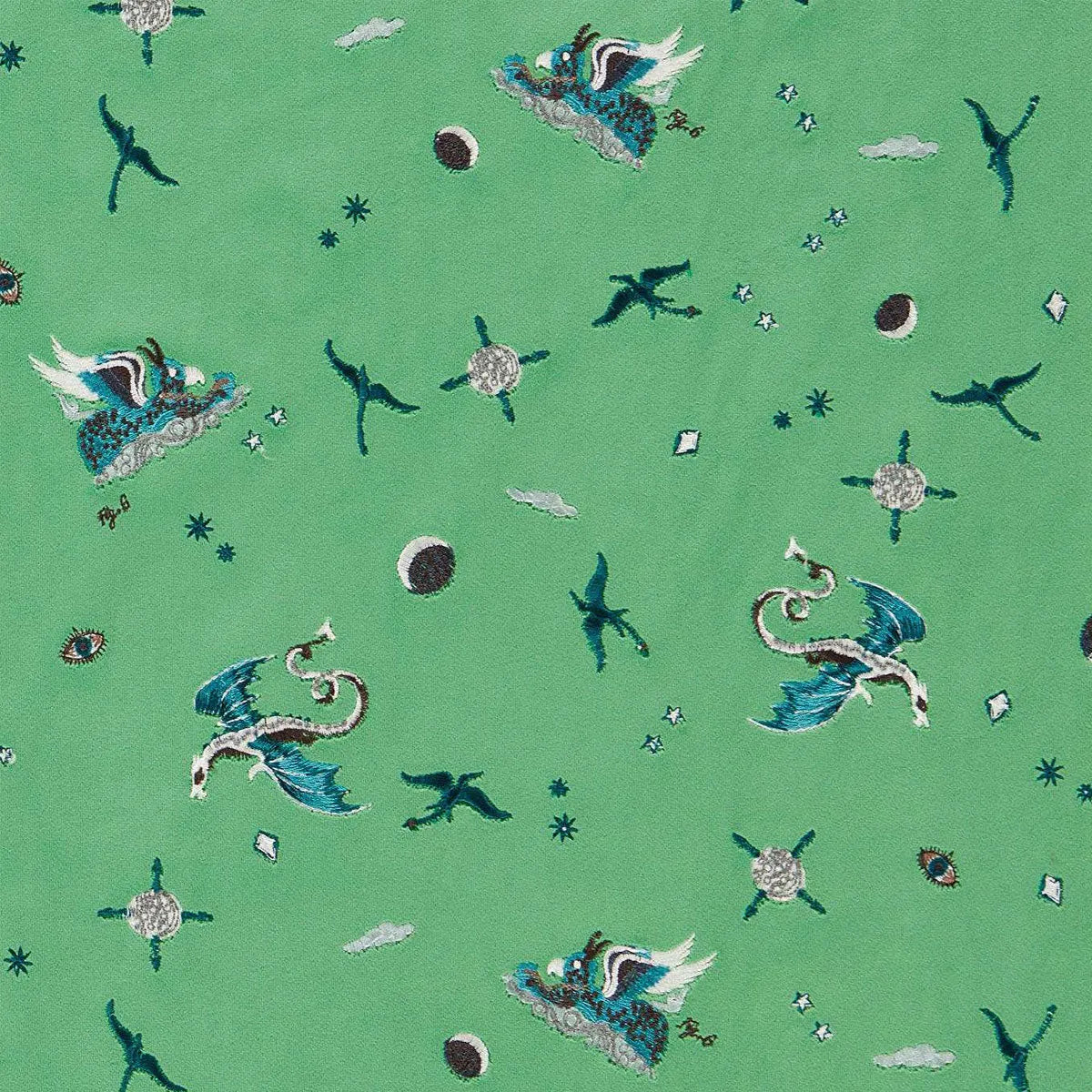 Draco Cosmos Embroidery Fabric - Clarke & Clarke X Emma Shipley