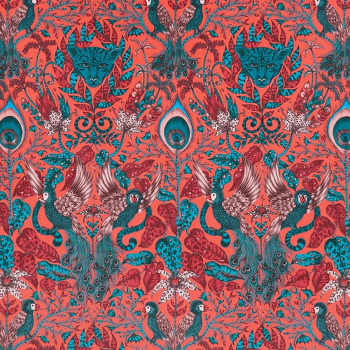 Amazon Velvet Red Fabric - Clarke & Clarke X Emma Shipley