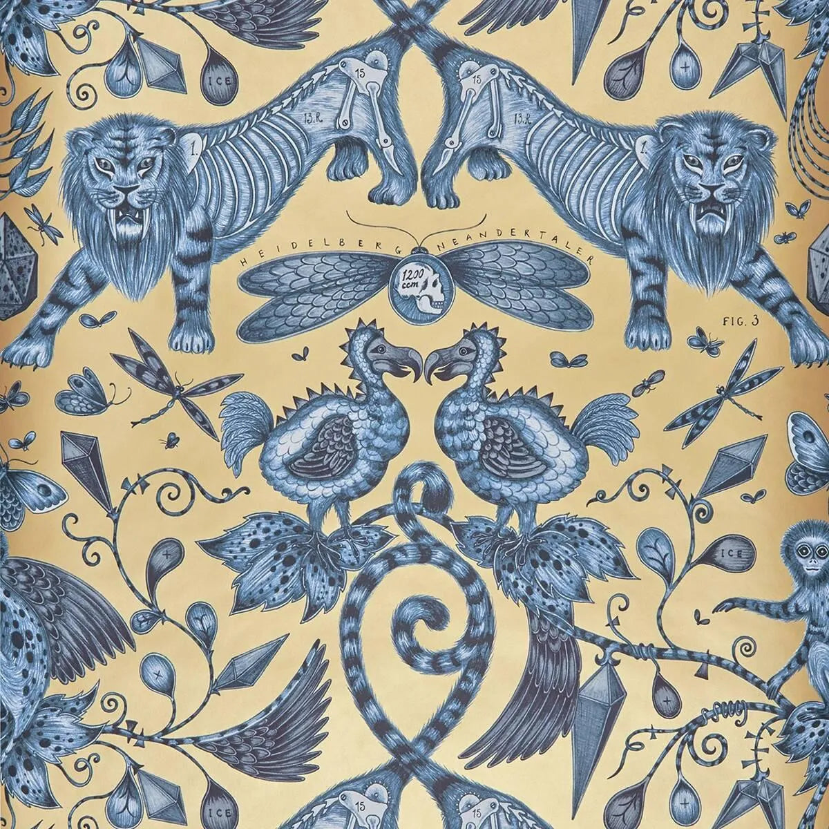 Extinct Wallpaper - Clarke & Clarke X Emma Shipley