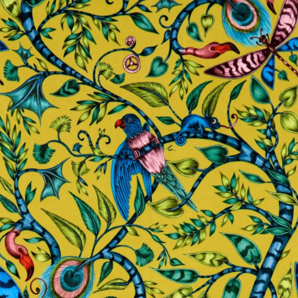 Rousseau Velvet Lime Fabric - Clarke & Clarke X Emma Shipley