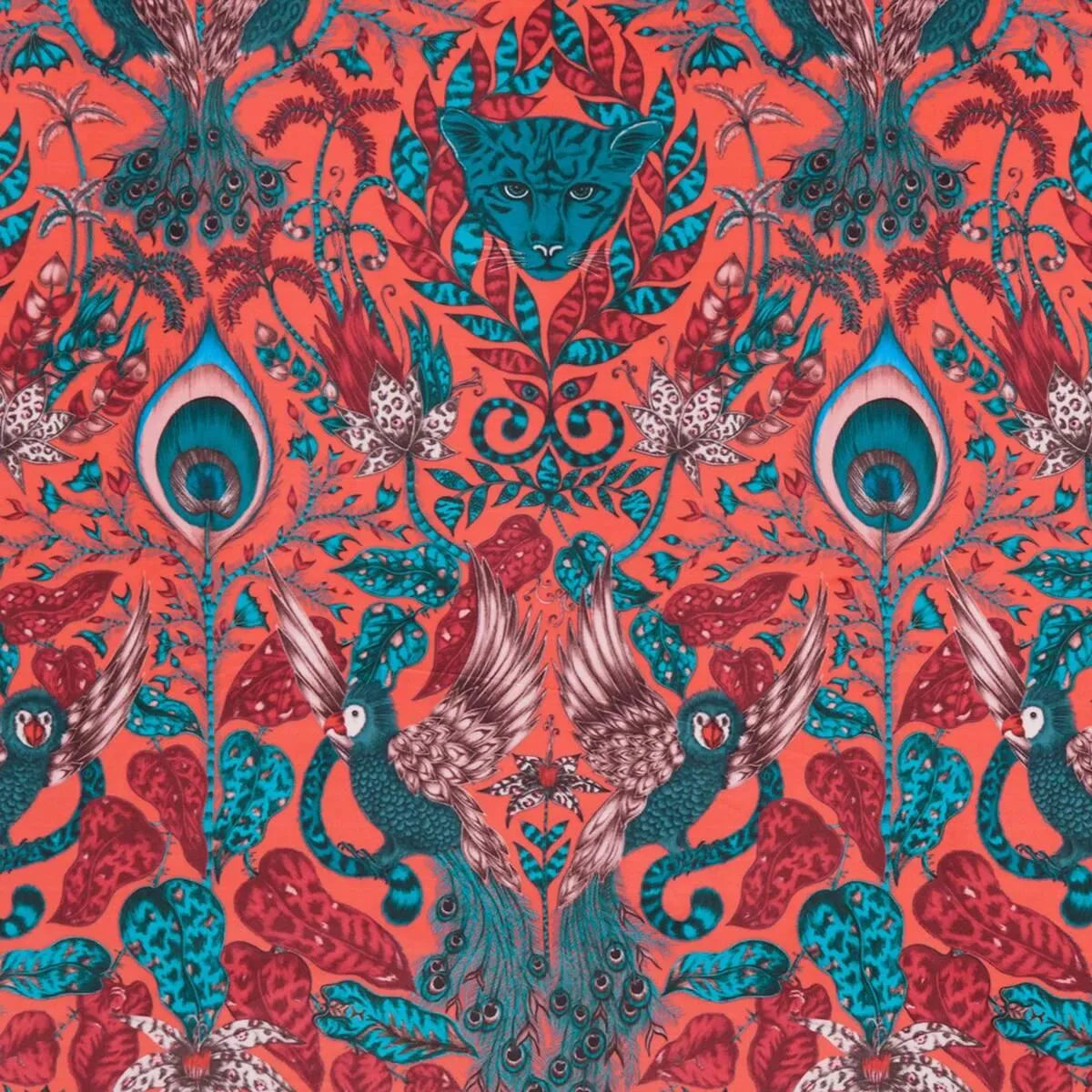 Amazon Velvet Red Fabric - Clarke & Clarke X Emma Shipley