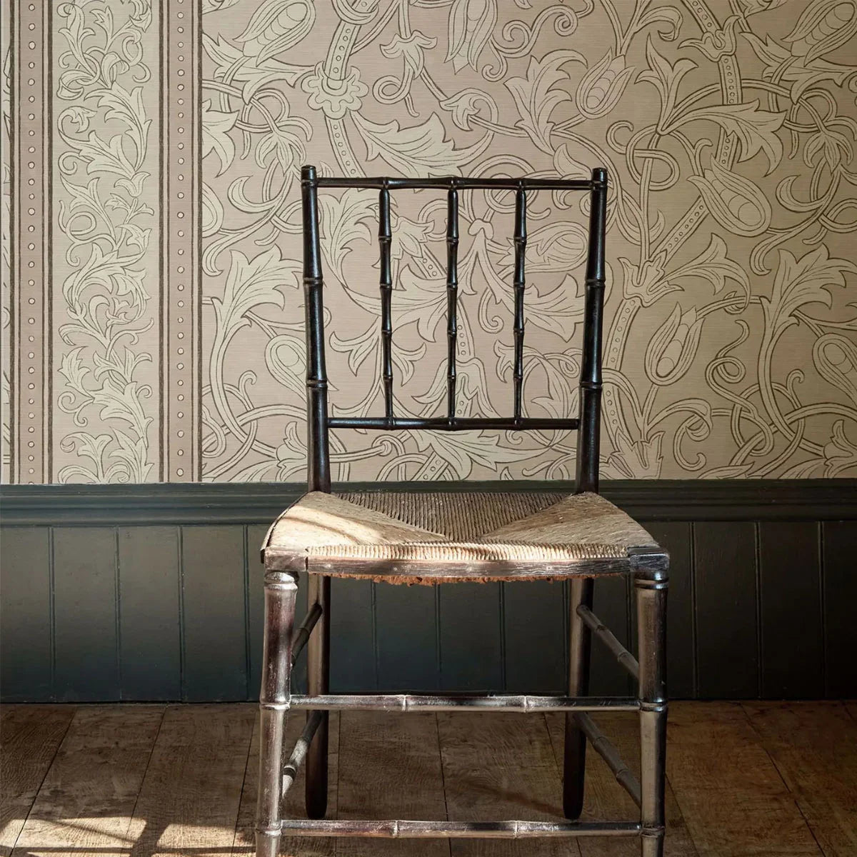 Etched Scrolling Tulip Wallpaper - Morris & Co