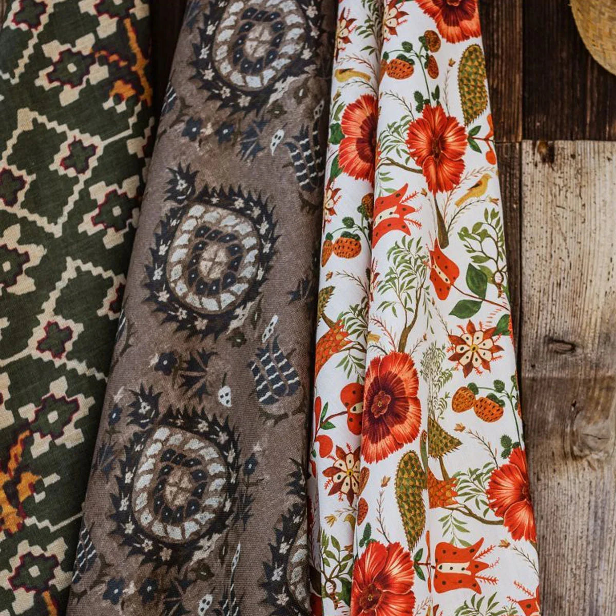 Flourish Dapple Grey Linen Fabric - Mind The Gap