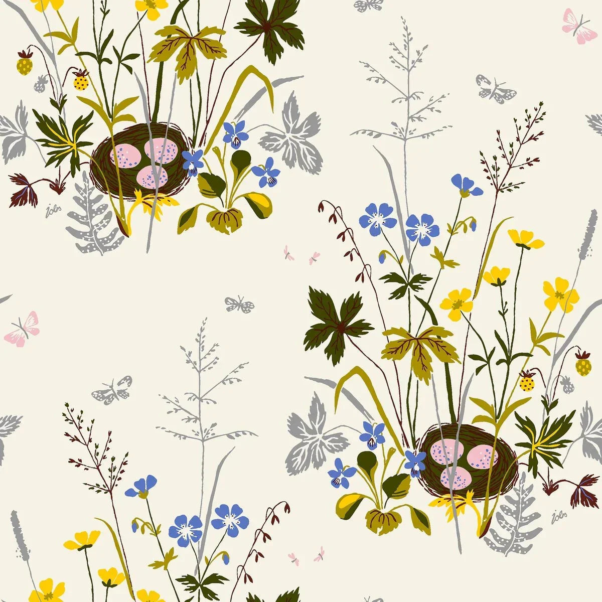 Fågelbo Wallpaper - Borastapeter