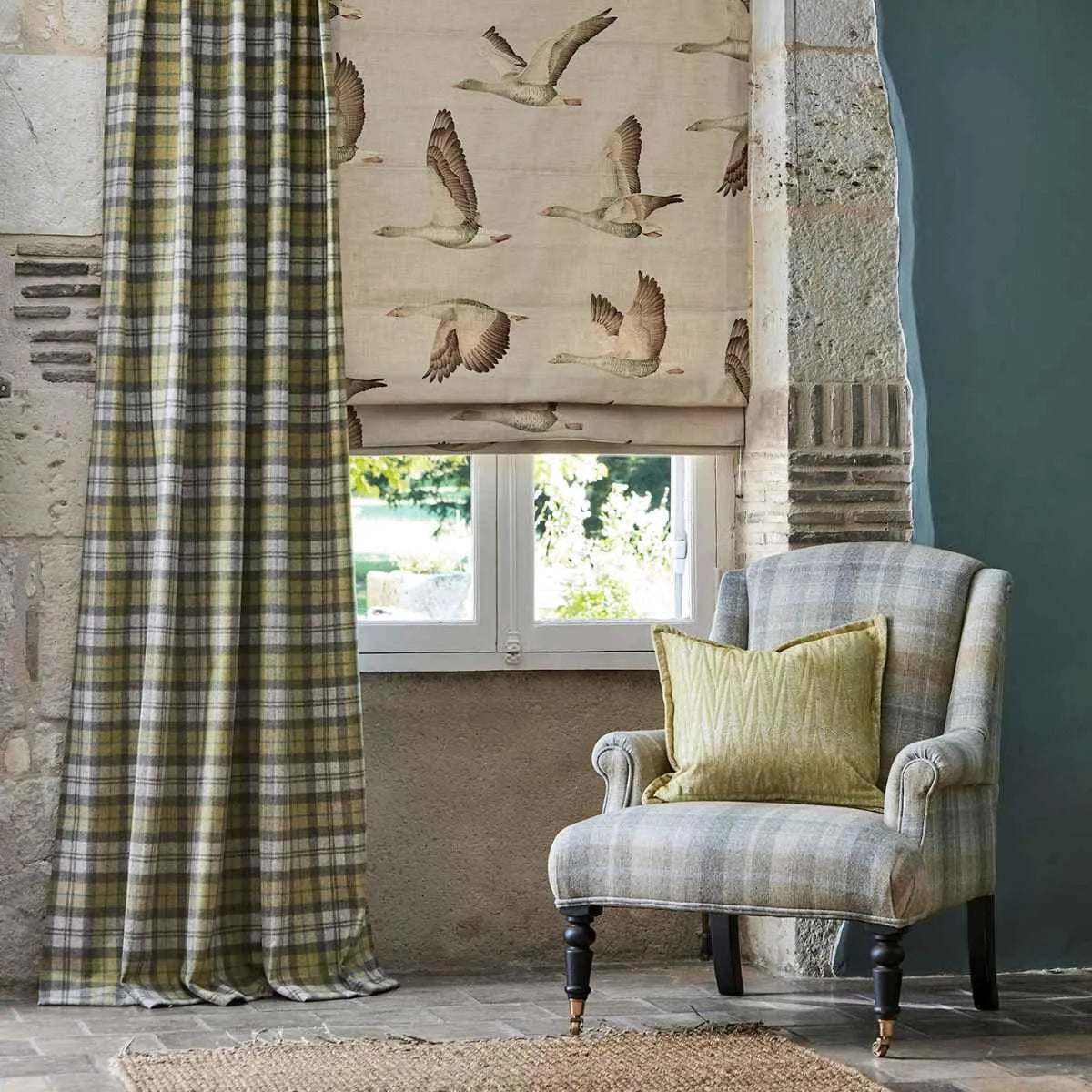 Fenton Check Fabric - Sanderson