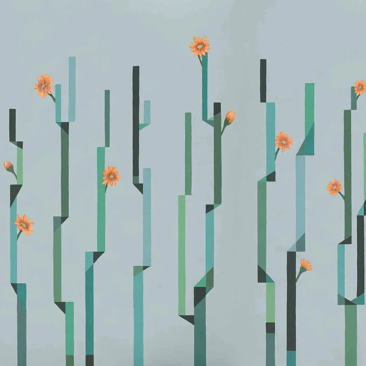 Flor de Cactus Mural Wallpaper - Coordonne