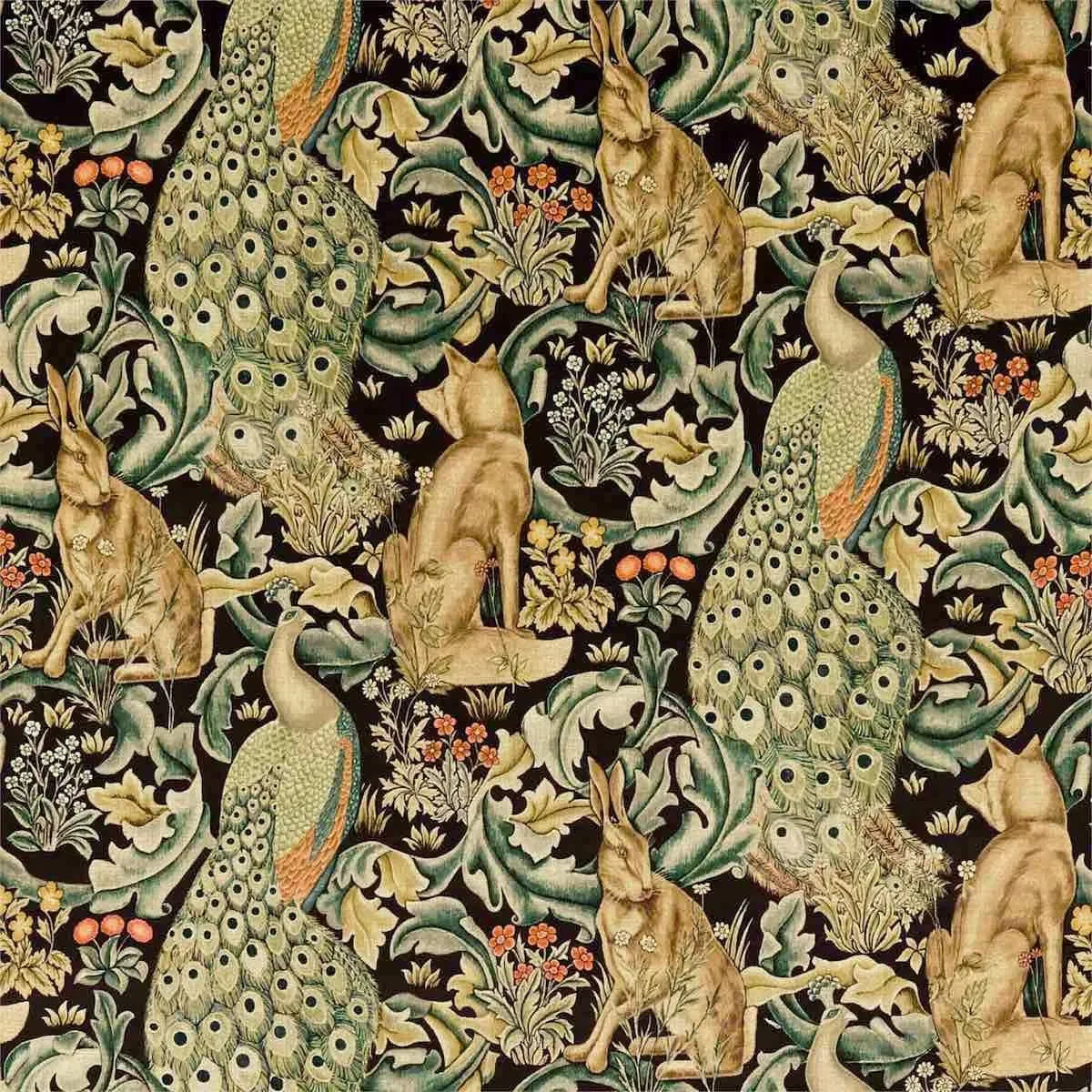 Forest Velvet Fabric - Morris & Co