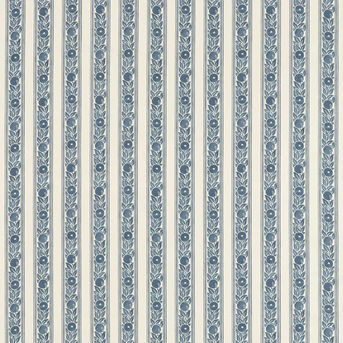 Fruit Stripe Indigo Outdoor Fabric - Morris & Co