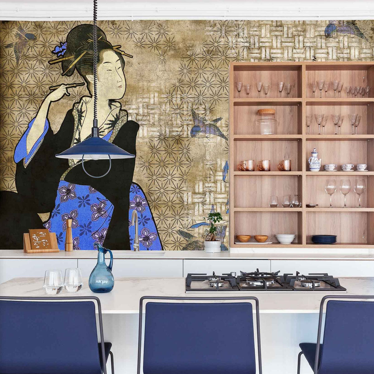 Geisha Graffiti Mural Wallpaper - Coordonne