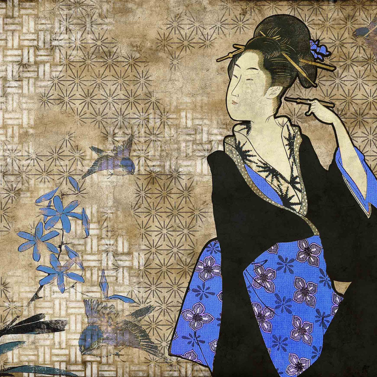 Geisha Graffiti Mural Wallpaper - Coordonne
