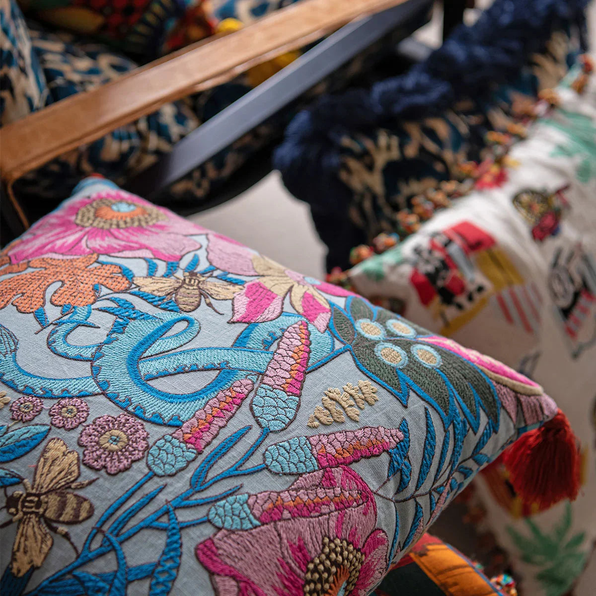 Giardino Segreto Embroidery Cushion - Mind The Gap