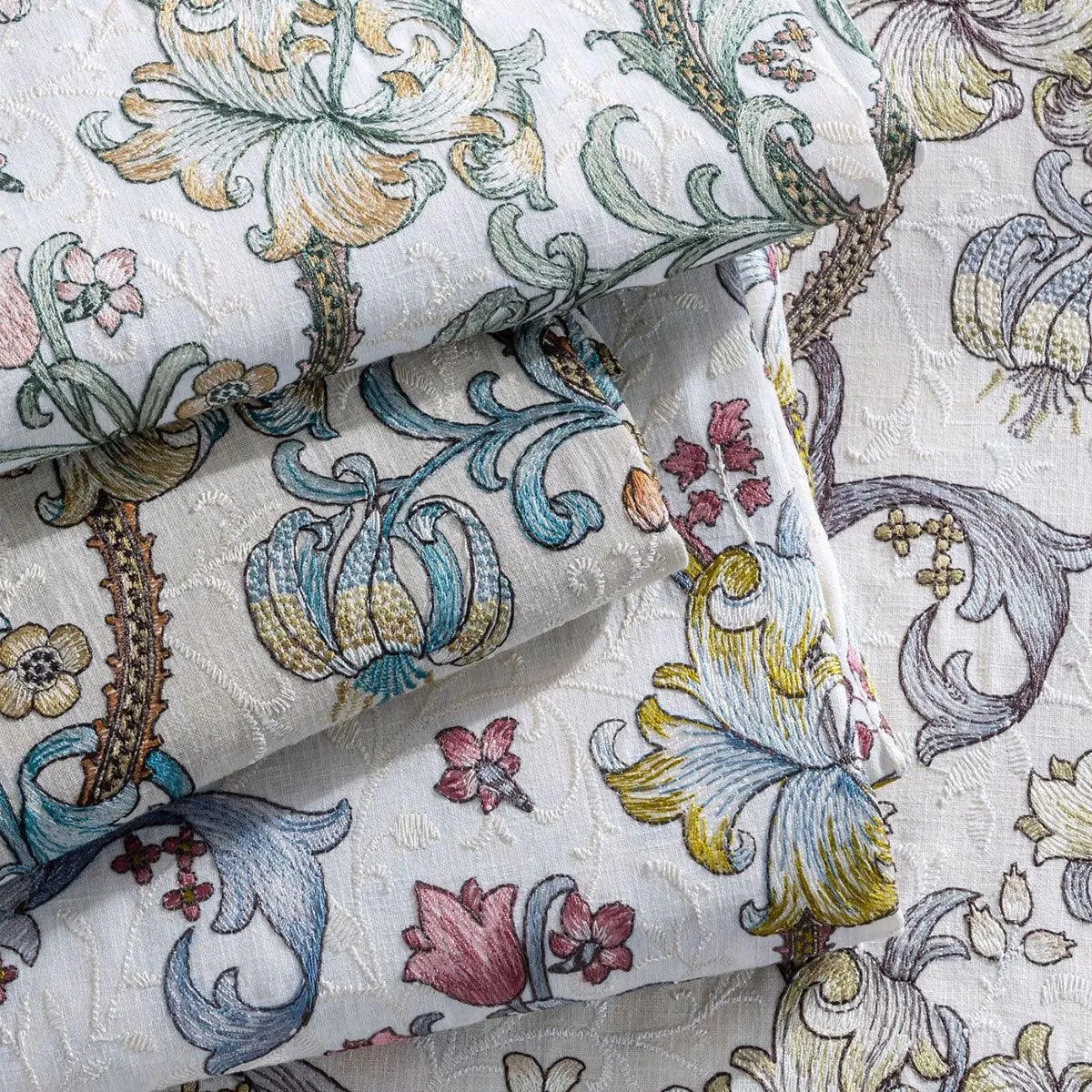 Golden Lily Embroidery Fabric - Clarke & Clarke