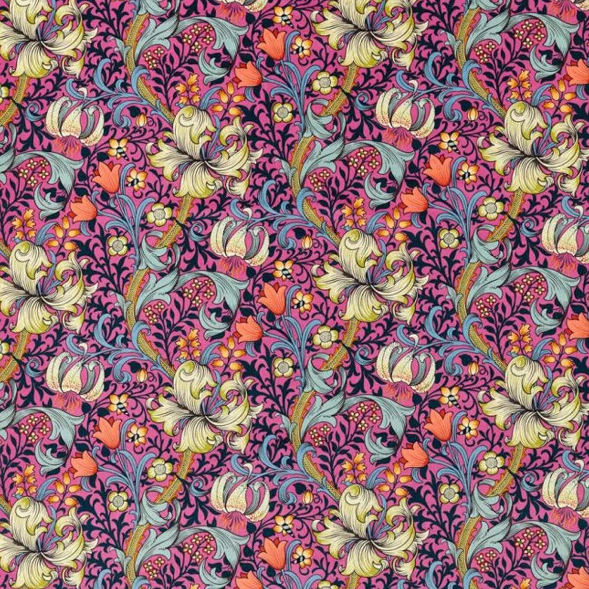 Golden Lily Velvet Fabric - Morris & Co