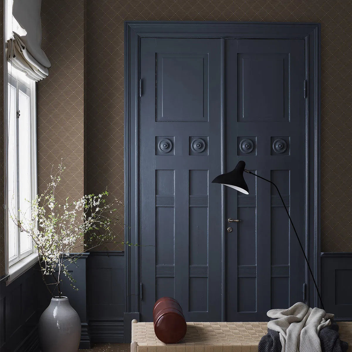 Golden Trellis Wallpaper - Borastapeter