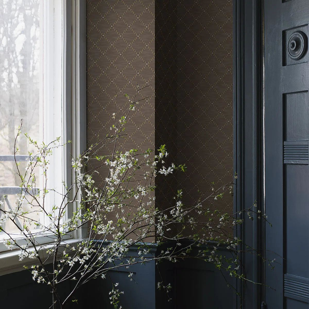 Golden Trellis Wallpaper - Borastapeter