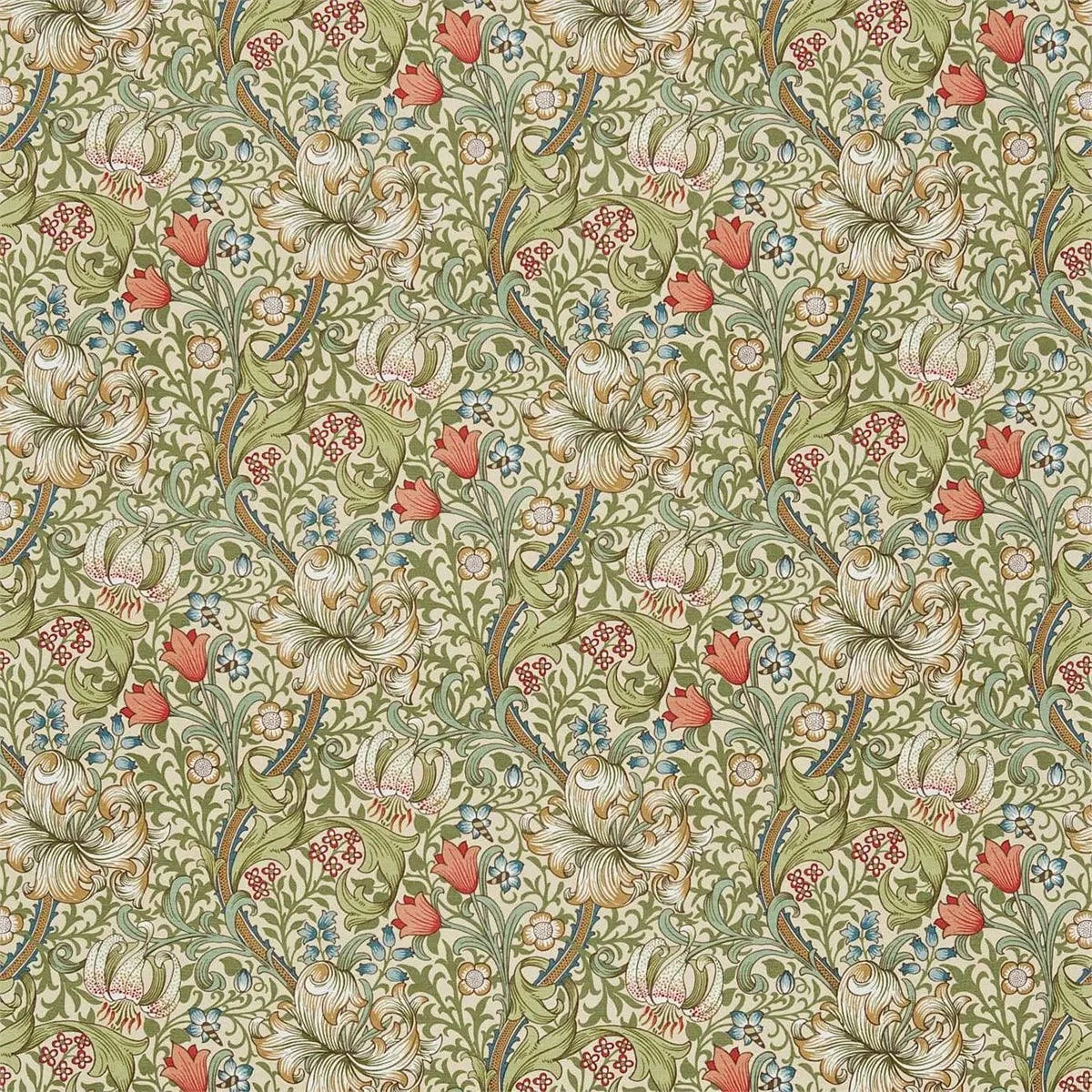 Golden Lily Fabric - Morris & Co