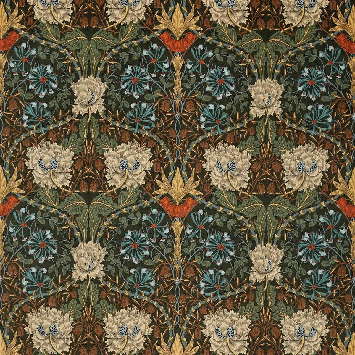 Honeysuckle & Tulip Velvet Fabric - Morris & Co