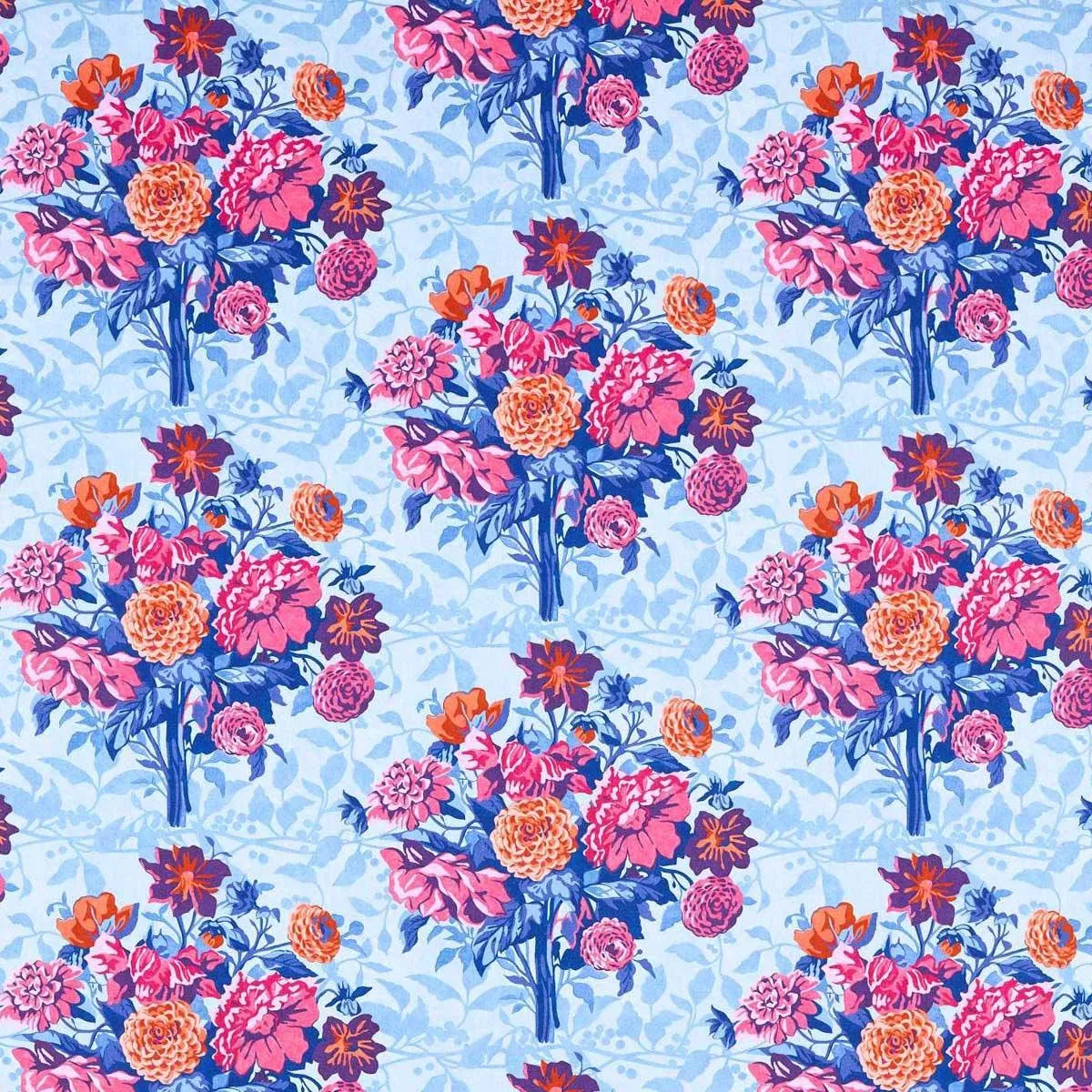 Dahlia Bunch Lapis/Carnelian/Spinel Fabric - Harlequin X Sophie Robinson