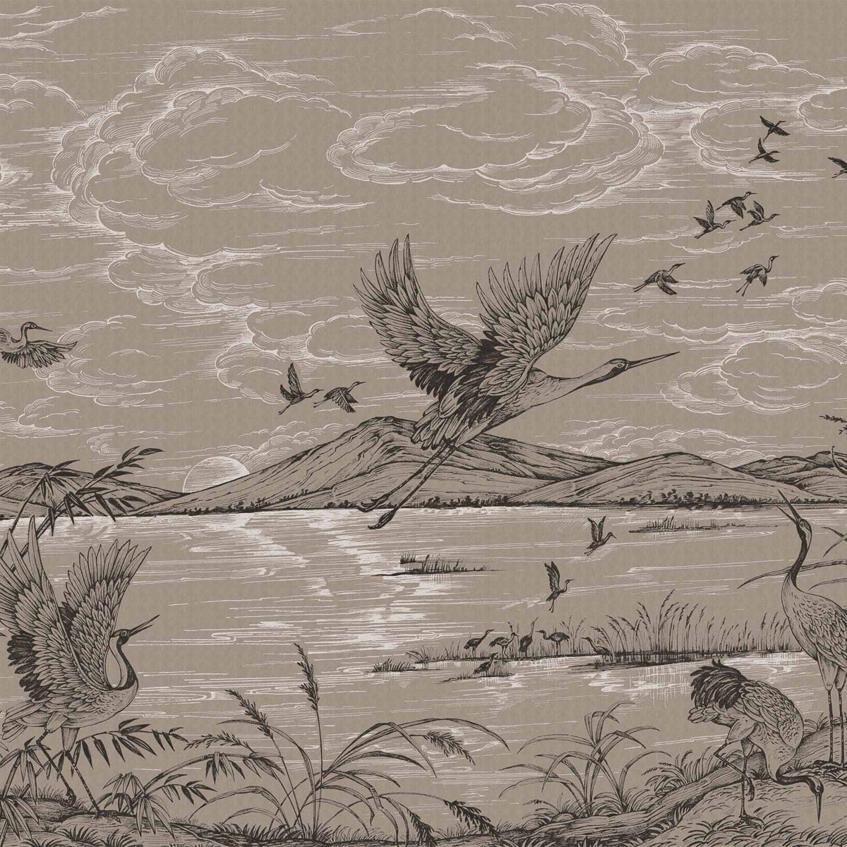 Heron's Poetry Mural Wallpaper - Coordonne
