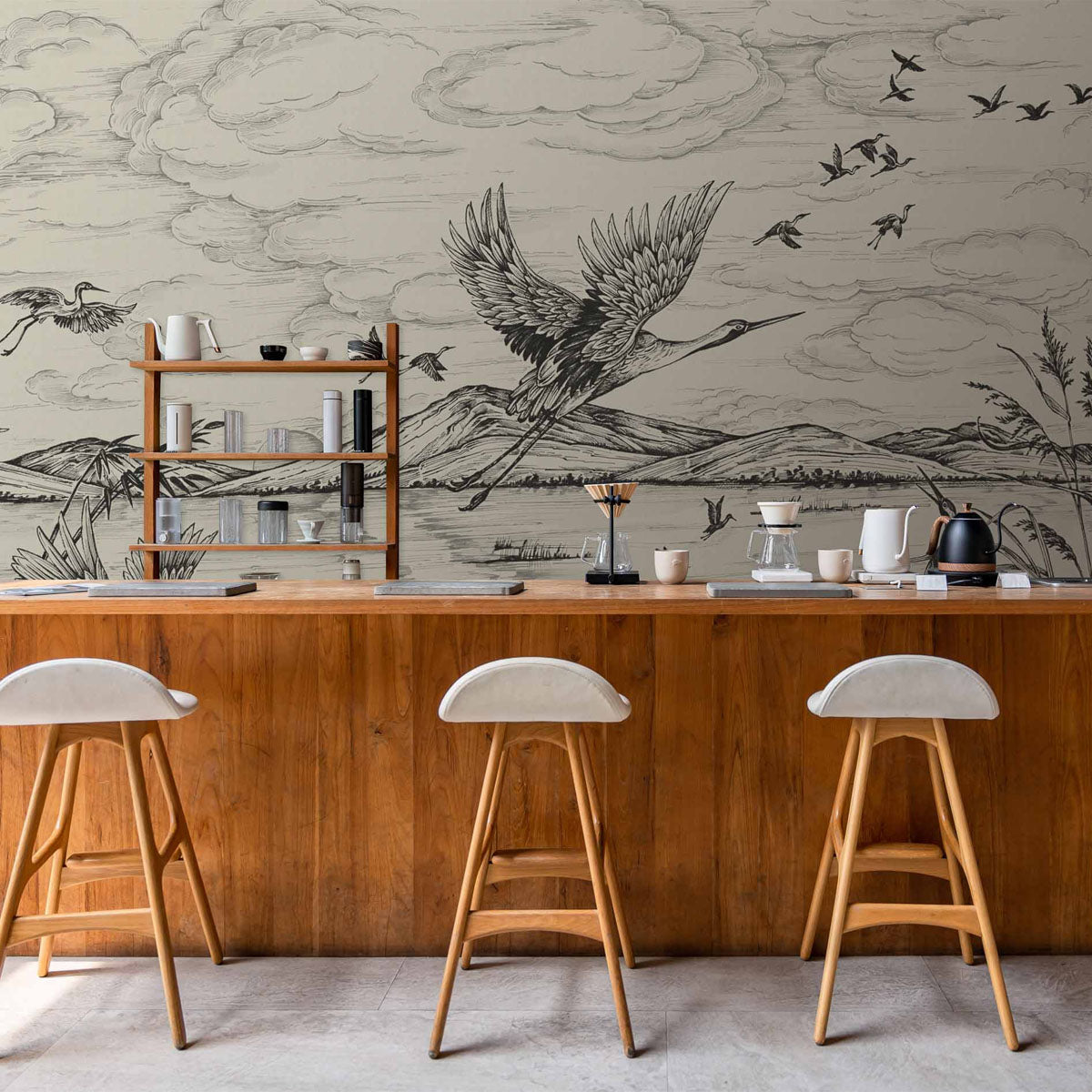 Heron's Poetry Mural Wallpaper - Coordonne