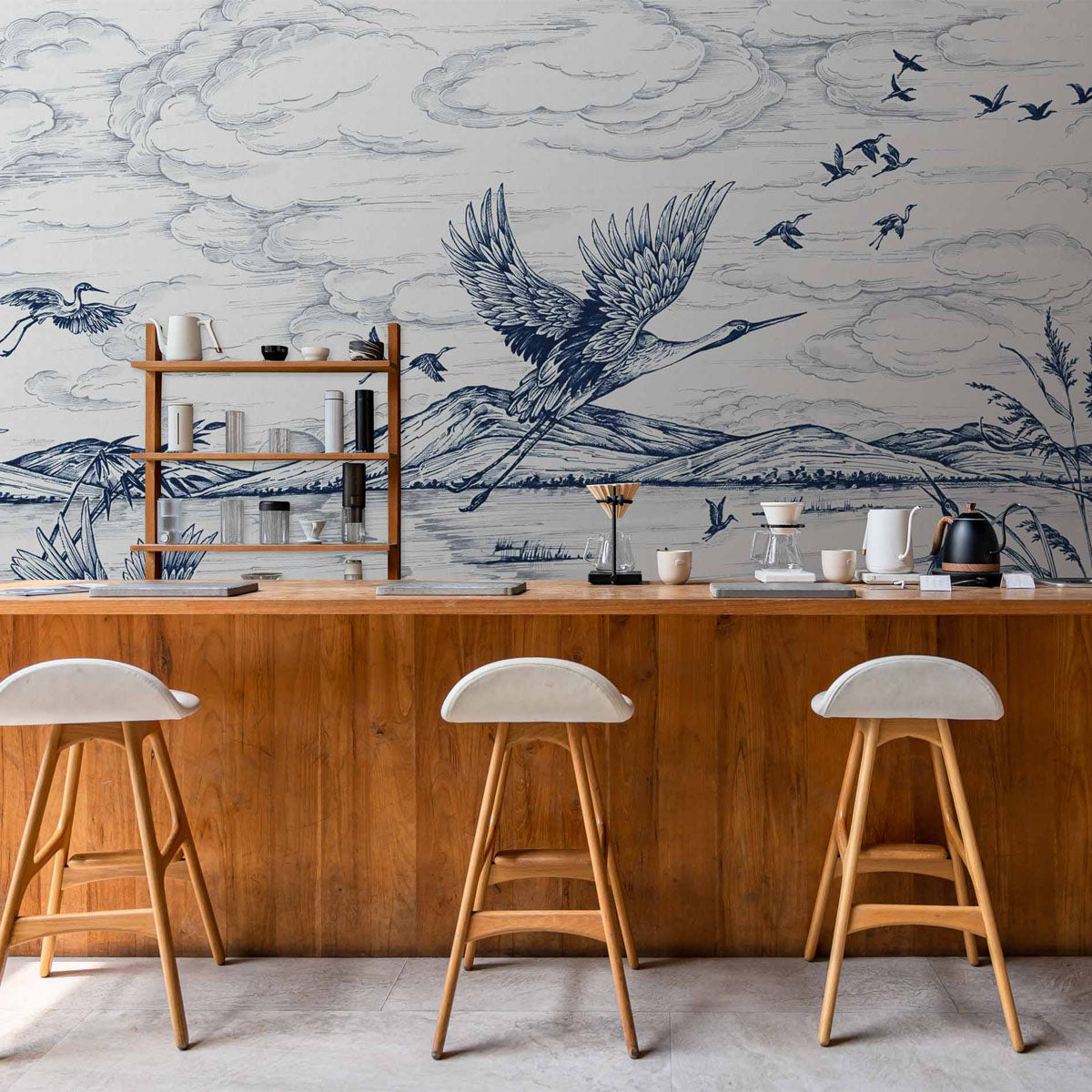 Heron's Poetry Mural Wallpaper - Coordonne