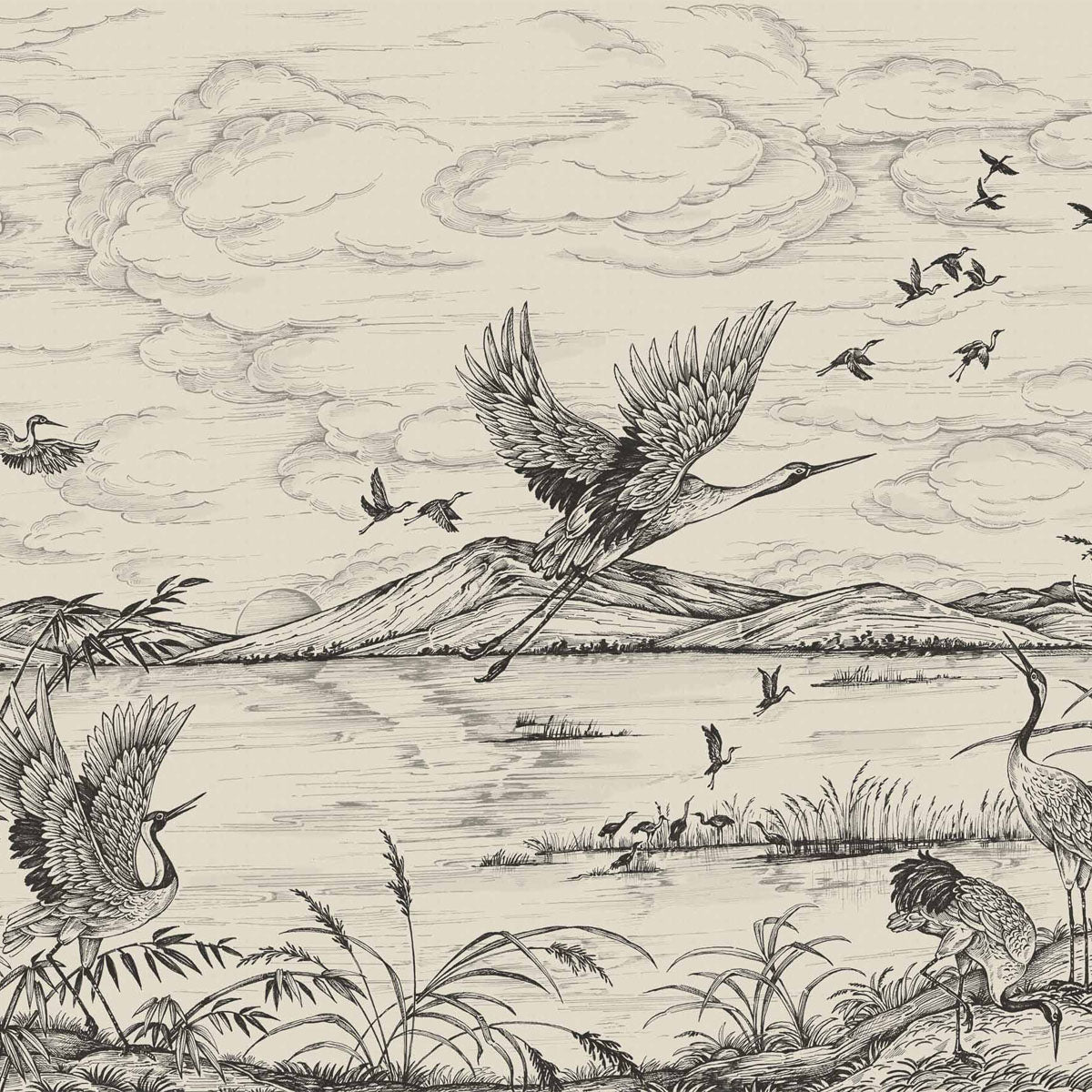 Heron's Poetry Mural Wallpaper - Coordonne