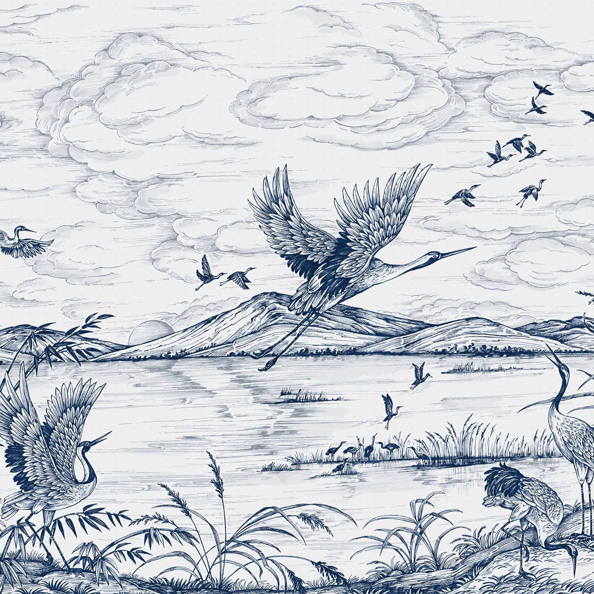 Heron's Poetry Mural Wallpaper - Coordonne