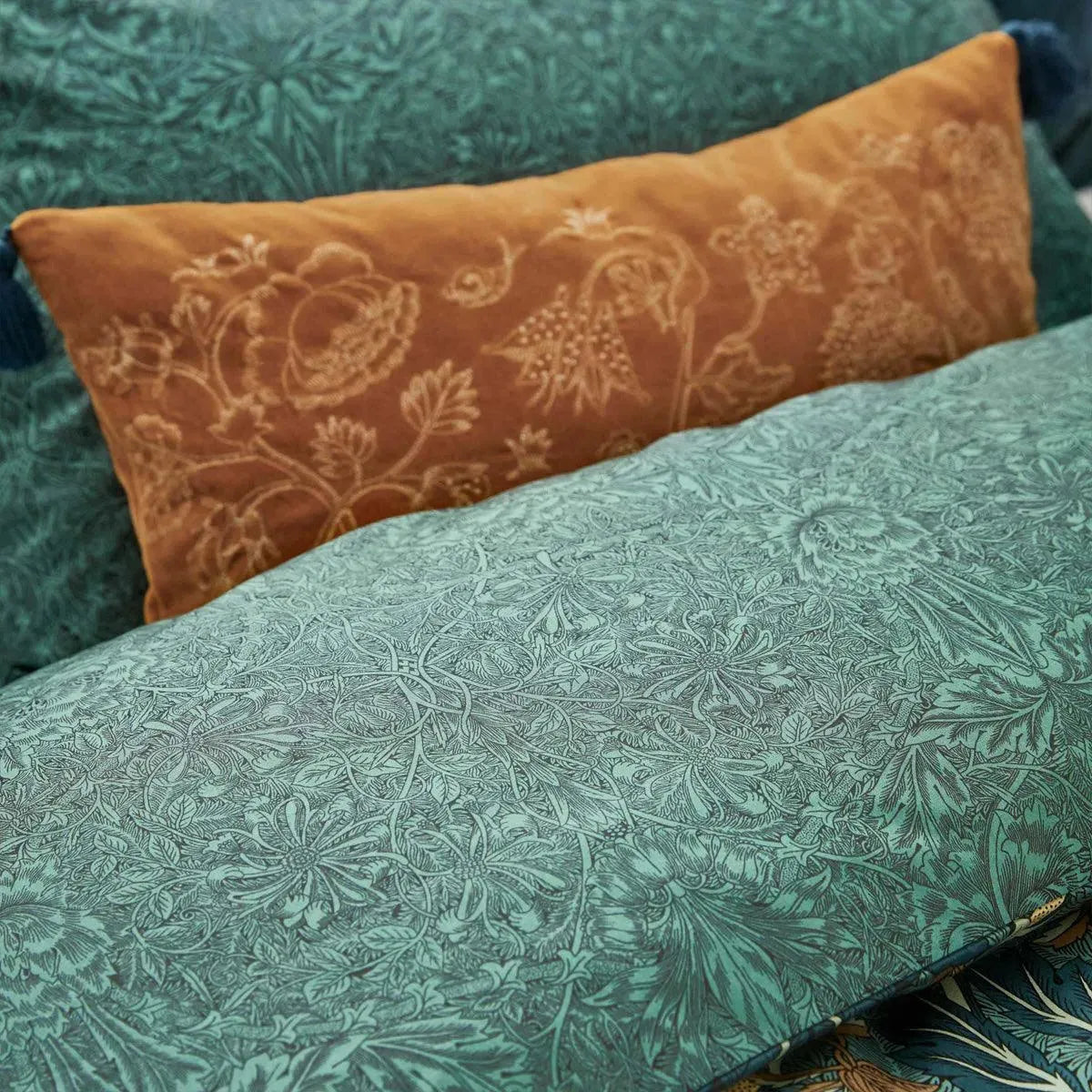 Morris & Co Honeysuckle & Tulip Saffron Cushion