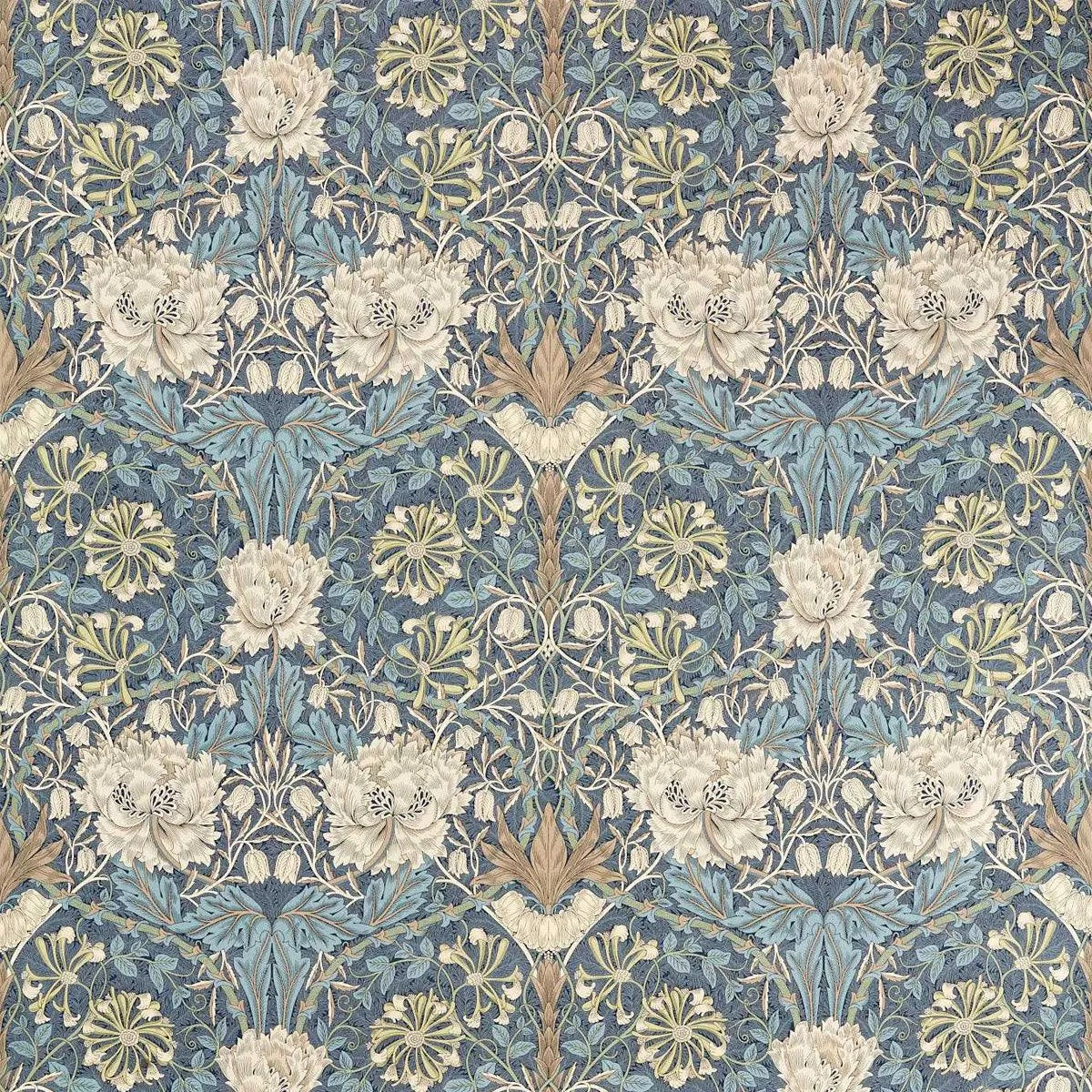 Honeysuckle & Tulip Cotton Fabric - Morris & Co