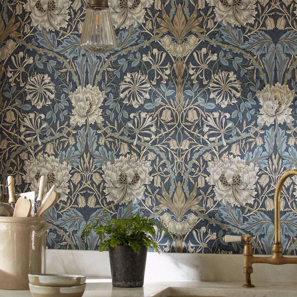Honeysuckle & Tulip Wallpaper - Morris & Co