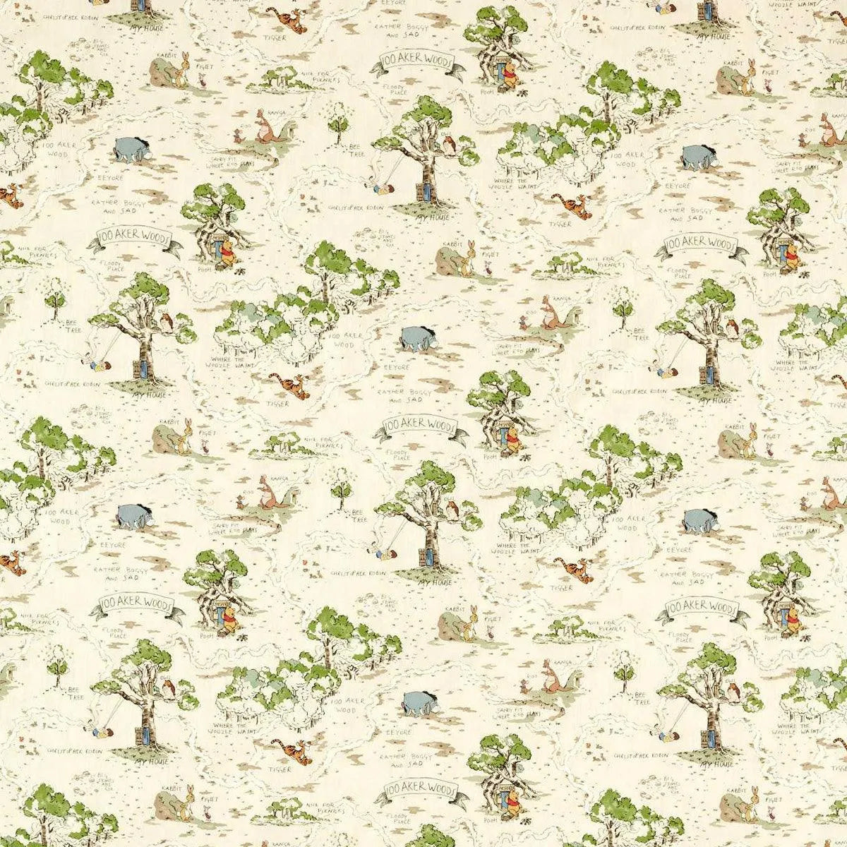 Hundred Acre Wood Cashew Fabric - Sanderson X Disney