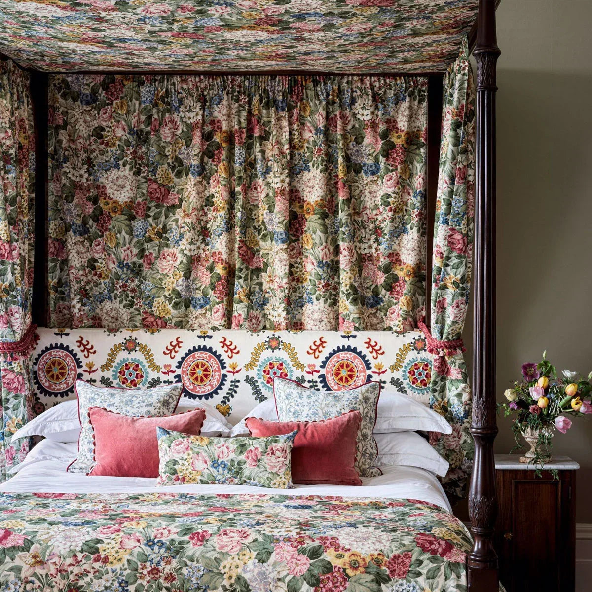 Hydrangea & Rose Fabric - Sanderson