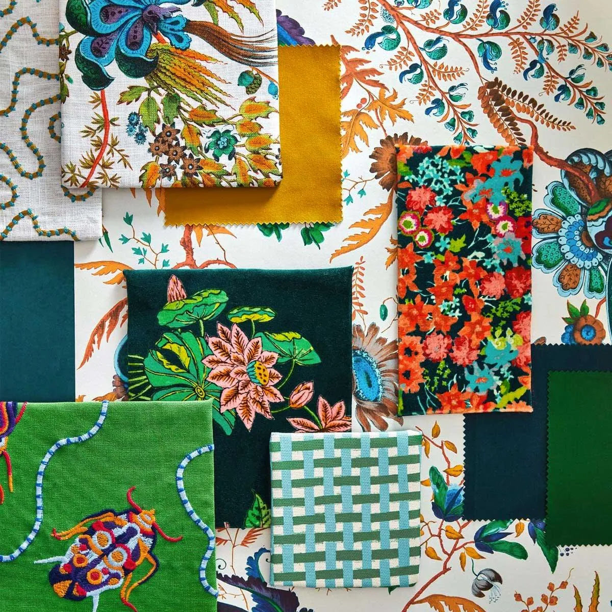 Jewel Beetles Fabric - Harlequin X Sophie Robinson
