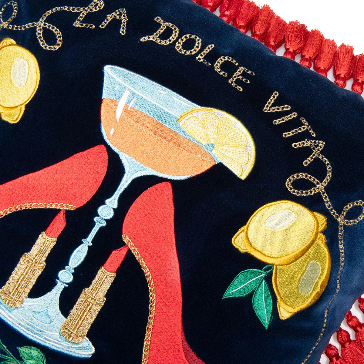 La Dolce Vita Embroidered Cushion - Mind The Gap