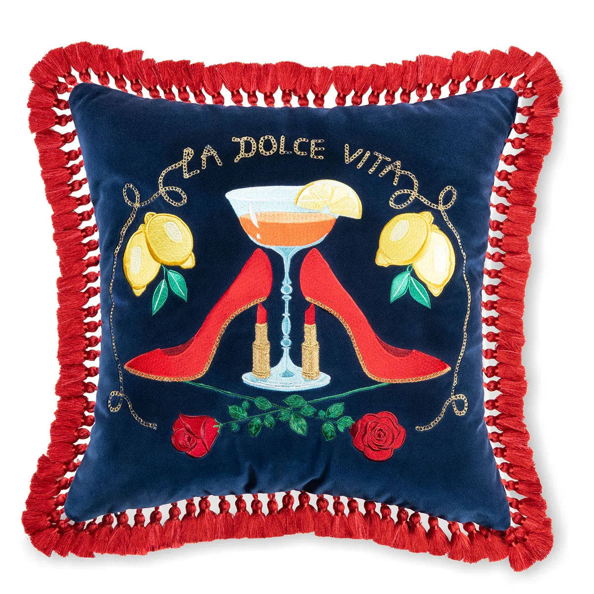 La Dolce Vita Embroidered Cushion - Mind The Gap