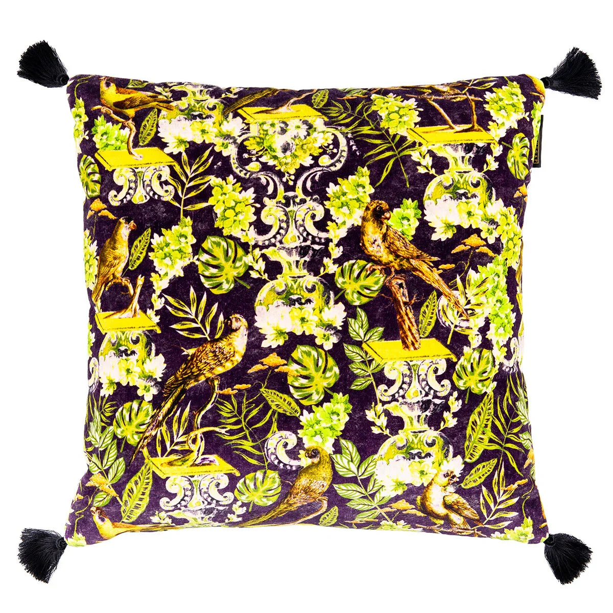 La Voliere Velvet Cushion - Mind The Gap